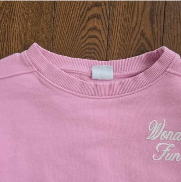 Zara Kids Pink Cropped Sweatshirt Size 13-14 - Picture 3 of 7